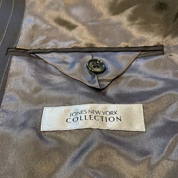 Jones New York Collection- Wool & Cashmere Blend Brown Sportcoat Blazer Size 46R - Picture 6 of 10